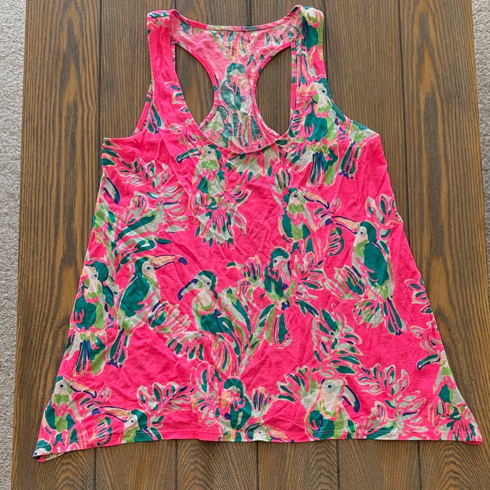 Lilly Pulitzer Pink Tropical Bird Tank Top